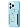 iPhone 15 Pro BF27 Metal Ring Card Bag Holder Phone Case - Blue