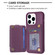 iPhone 15 Pro BF27 Metal Ring Card Bag Holder Phone Case - Dark Purple