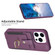 iPhone 15 Pro BF27 Metal Ring Card Bag Holder Phone Case - Dark Purple