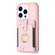 iPhone 15 Pro BF27 Metal Ring Card Bag Holder Phone Case - Pink