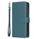 iPhone 15 Pro 9 Card Slots Zipper Wallet Leather Flip Phone Case - Green
