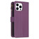 iPhone 15 Pro 9 Card Slots Zipper Wallet Leather Flip Phone Case - Dark Purple