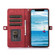 iPhone 15 Plus Zipper Card Slot Buckle Wallet Leather Phone Case - Red