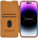 iPhone 15 Pro NILLKIN QIN Series Pro Sliding Camera Cover Design Leather Phone Case - Brown