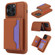 iPhone 15 Pro RFID Anti-theft Detachable Card Bag Leather Phone Case - Brown