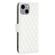 iPhone 15 Plus Diamond Lattice Wallet Flip Leather Phone Case - White