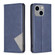 iPhone 15 Plus Rhombus Texture Magnetic Leather Phone Case - Blue
