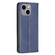 iPhone 15 Plus Rhombus Texture Magnetic Leather Phone Case - Blue