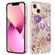 iPhone 15 Plus Ring IMD Flowers TPU Phone Case - Purple Peony