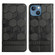 iPhone 15 Plus Football Texture Magnetic Leather Flip Phone Case - Black