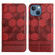 iPhone 15 Plus Football Texture Magnetic Leather Flip Phone Case - Red