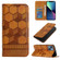 iPhone 15 Plus Football Texture Magnetic Leather Flip Phone Case - Khaki