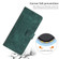 iPhone 15 Plus Skin Feel Stripe Pattern Leather Phone Case with Lanyard - Green