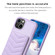 iPhone 15 Plus BF26 Wave Pattern Card Bag Holder Phone Case - Purple