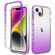 iPhone 15 Plus Shockproof Clear Gradient PC + TPU Phone Case - Purple