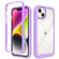 iPhone 15 Plus Starry Sky Solid Color Shockproof TPU Clear PC Phone Case - Purple