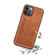 iPhone 15 Plus Denior PU Single Card Slot Holder Phone Case - Brown