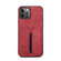 iPhone 15 Plus Denior DV Elastic Card Slot PU Back Cover Phone Case - Red