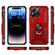 iPhone 15 Plus Shockproof TPU + PC Phone Case with Holder - Red