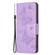 iPhone 15 Plus Embossing Two Butterflies Pattern Leather Phone Case - Purple