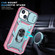 iPhone 15 Plus Sliding Camshield Holder Phone Case - Green+Pink