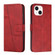 iPhone 15 Plus Stitching Calf Texture Buckle Leather Phone Case - Red