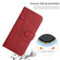 iPhone 15 Plus Stitching Calf Texture Buckle Leather Phone Case - Red