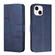 iPhone 15 Plus Stitching Calf Texture Buckle Leather Phone Case - Blue