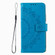 iPhone 15 Plus Totem Flower Embossed Leather Phone Case - Blue