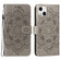 iPhone 15 Plus Mandala Embossing Pattern Horizontal Flip Leather Phone Case - Gray