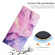 iPhone 15 Plus Painted Marble Pattern Leather Phone Case - Purple
