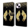 iPhone 15 Plus Crystal 3D Shockproof Protective Leather Phone Case - Golden Wings