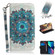 iPhone 15 Plus 3D Colored Horizontal Flip Leather Phone Case - Peacock Wreath