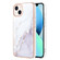 iPhone 15 Plus Electroplating Marble Pattern Dual-side IMD TPU Shockproof Phone Case - White 006