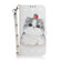 iPhone 15 Plus 3D Colored Horizontal Flip Leather Phone Case - Cute Cat