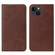 iPhone 15 Plus Magnetic Closure Leather Phone Case - Brown