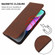 iPhone 15 Plus Magnetic Closure Leather Phone Case - Brown