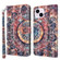iPhone 15 Plus 3D Painted Leather Phone Case - Colorful Mandala