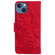 iPhone 15 Plus Tiger Embossing Pattern Leather Phone Case - Red