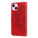 iPhone 15 Plus 7-petal Flowers Embossing Leather Phone Case - Red