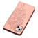 iPhone 15 Plus Embossed Butterfly Leather Phone Case - Rose Gold