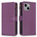 iPhone 15 Plus 9 Card Slots Zipper Wallet Leather Flip Phone Case - Dark Purple