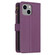 iPhone 15 Plus 9 Card Slots Zipper Wallet Leather Flip Phone Case - Dark Purple