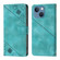 iPhone 15 Plus Skin-feel Embossed Leather Phone Case - Green