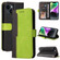 iPhone 15 Plus Stitching-color Leather Phone Case - Green