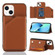 iPhone 15 Plus Skin Feel PU + TPU + PC Back Cover Shockproof Case - Brown