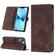 iPhone 15 Plus Skin-feel Embossed Leather Phone Case - Brown