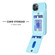 iPhone 15 Plus BF28 Frosted Card Bag Phone Case with Holder - Blue