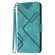 iPhone 15 Plus Line Pattern Skin Feel Leather Phone Case - Light Blue