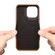 iPhone 15 Plus Denior Cowhide Leather Plating Phone Case - Black